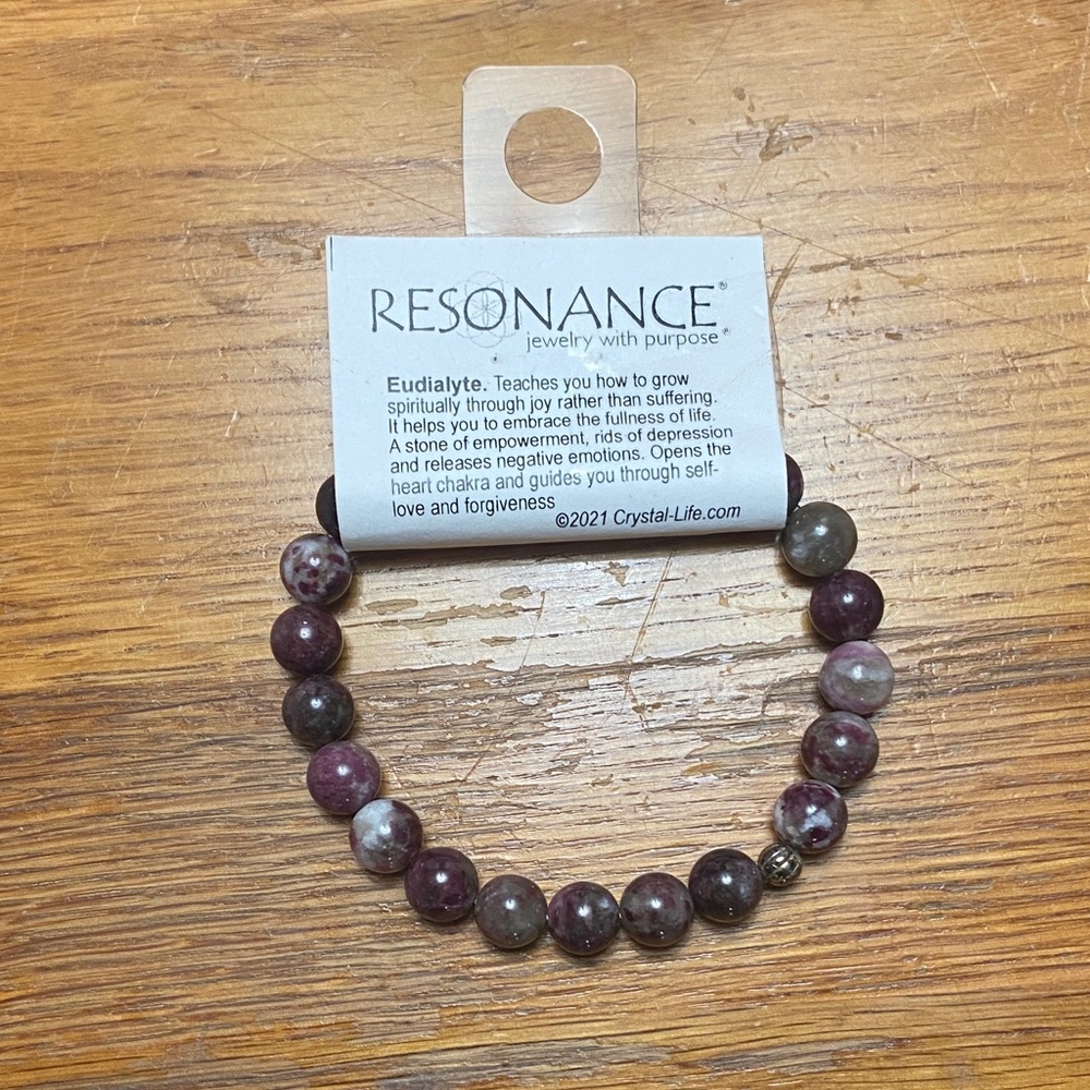 Purple and Gray Beaded Bracelet Eudialyte